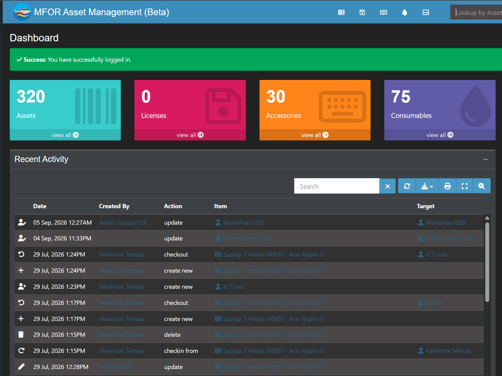 Asset Management System preview