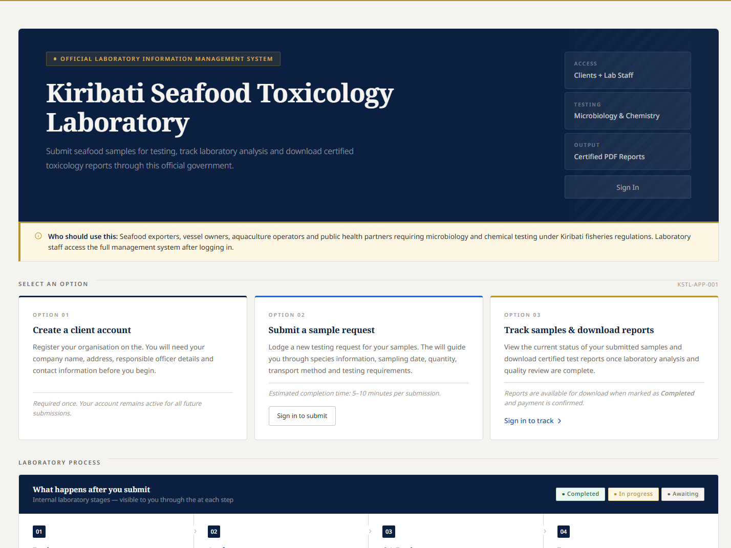 KSTL — Seafood Toxicology Lab preview