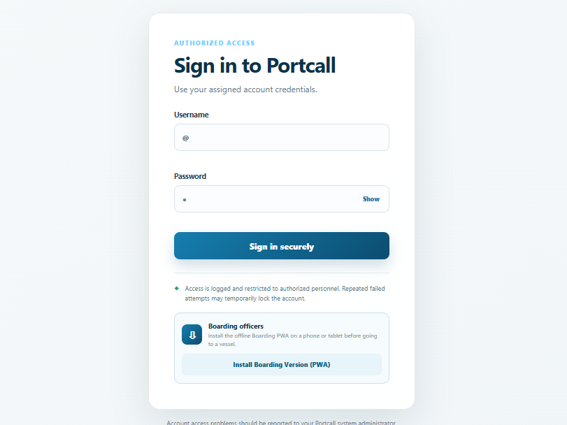 Portcall preview
